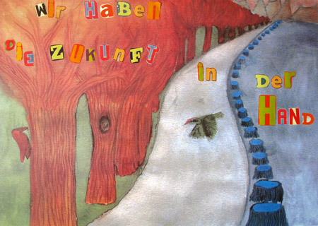 Imageplakat, gemalt / collagiert von Elisa Fabian