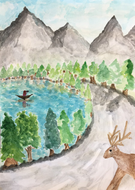 Bilderbuchallee, gemalt von Hana Jalil (2023)