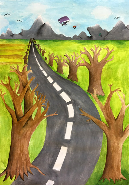 Bilderbuchallee, gemalt von Soley Stangl (2023)