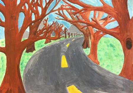 Bilderbuchallee, gemalt von Maja Weigel (2023)