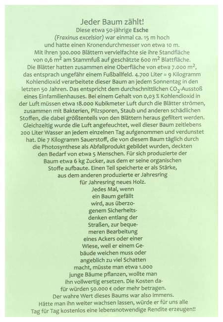 Jeder Baum zählt !